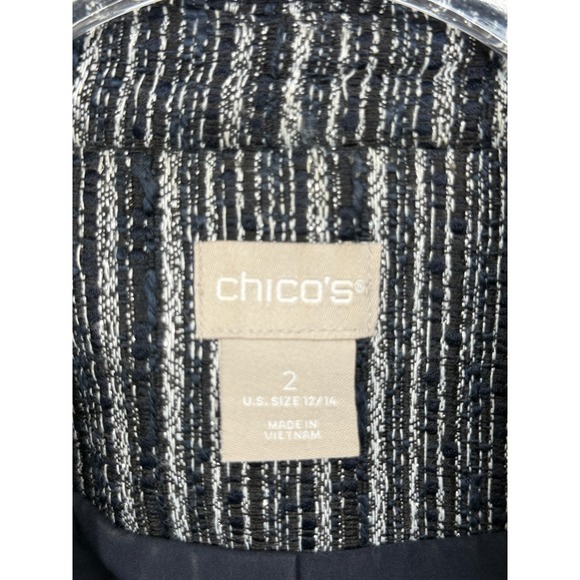 Chico's Tweed Blazer Size 2 Preppy Classic Grandma Mom Old Money Quiet Luxury - Picture 3 of 5